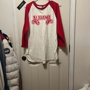 Alabama Women's Red and White Long Sleeve Tee
